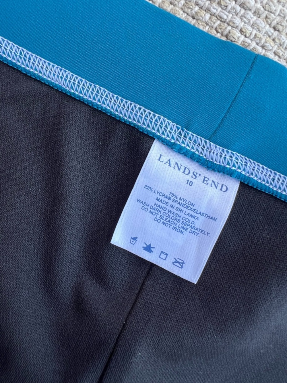 Lands' End Swim Sporty Boy Short Bottoms teal blue size 10 - Picture 5 of 7